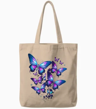 Lila Schmetterling Blaue Schmetterlinge Garten & Natur Tote Bags - Natural