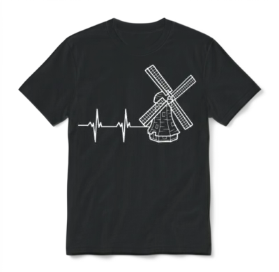 Netherlands Holland Windmill Unisex T-Shirt - Black