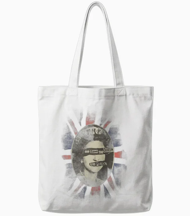 Sex Pistols God Save the Queen Rock Music Band Tote Bags in White