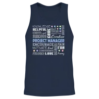 Project Manager Love Words Unisex Tank Top - Navy – 2