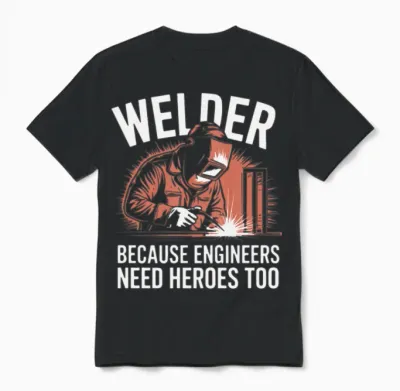 Welder Because Engineers Need Heroes Too Welding Unisex T-Shirt - Black