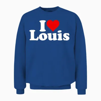 I Love Heart Louis Name on a T-Shirt T-Shirt, Black Unisex Sweatshirt - Royal