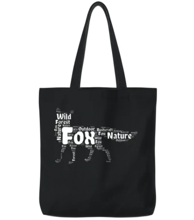 Fox Tote Bags - Black