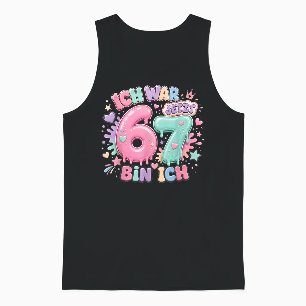 Ich War 6 Jetzt Bin Ich 7 Süßes Geburtstagsdesign Unisex Tank Top in Black