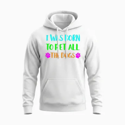 Pet All the Dogs Dog Adoption Unisex Hoodie - White