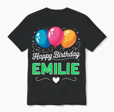 Joyeux Anniversaire En Disant Emilie Unisex T-Shirt - Black
