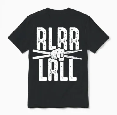 Rudimento Rlrr Lrll Drummer Paradiddle Rock Music Unisex T-Shirt - Black