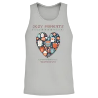 Cozy Moments Wrapped in Love - Winter Heart Design Unisex Tank Top - Ash – 2