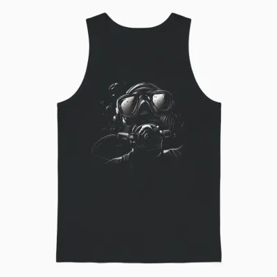 Scuba Sea Ocean Diving T-Shirt, Black Unisex Tank Top - Black