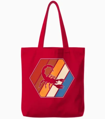 Scorpion Retro Tote Bags - Red