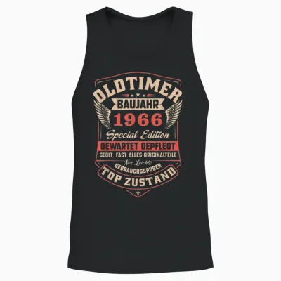 60. Geburtstag 60 Jahre 1966 Vintage Deko Lustig Geschenk Unisex Tank Top - Black