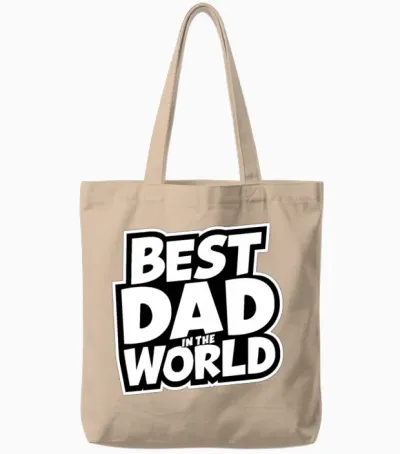 Father's Day the Best Dad in the World Tote Bags - Natural