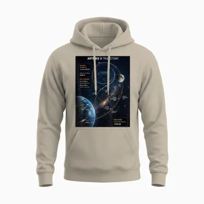 Artemis 2 Itinéraire Sls Rocket Launch Mission to the Moon Unisex Hoodie - Sand