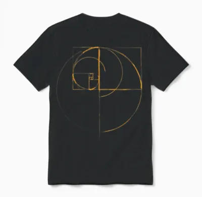 Fibonacci Golden Ratio Circle Unisex T-Shirt - Black