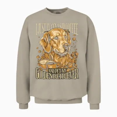 Golden Retriever Dog Realistic Unisex Sweatshirt - Sand