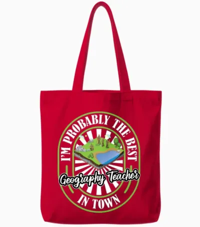 Geography Funny Tote Bags - Red