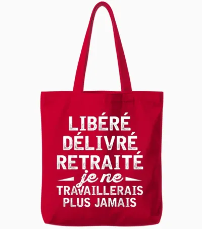 Retirement Gift Humor Man Dad Released Retired T-Shirt, Black, S Tote Bags - Red