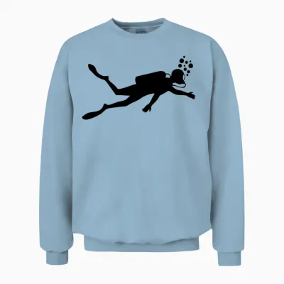 Diver Underwater Unisex Sweatshirt - Light Blue