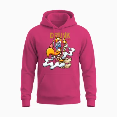 Drunk Bird Cartoon Art Unisex Hoodie - Heliconia