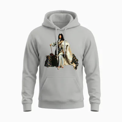 Louis Xiv, Louis 14, French King Royalist Fleur De Lys T-Shirt, Black, S Unisex Hoodie - Ash