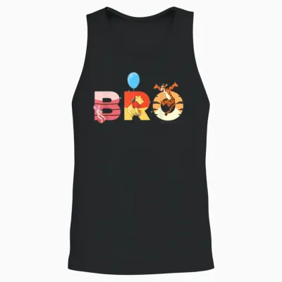 Disney Winnie the Pooh and Friends Bro Family Trip Matching Unisex Tank Top - Black