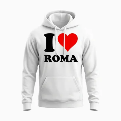 Rotes Herz Ich Liebe Roma Unisex Hoodie - White