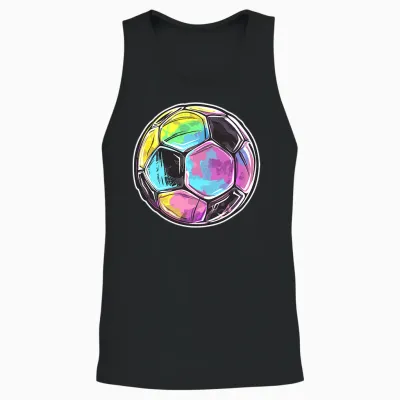 Graphique Ballon De Foot T-Shirt Haut De Gamme Unisex Tank Top - Black