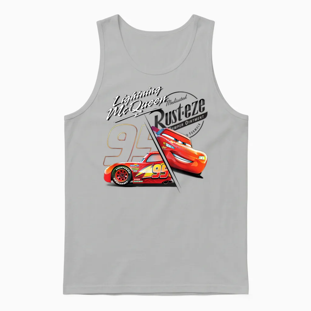 Pixar Cars Lightning Mcqueen Rusteze Unisex Tank Top in Ash