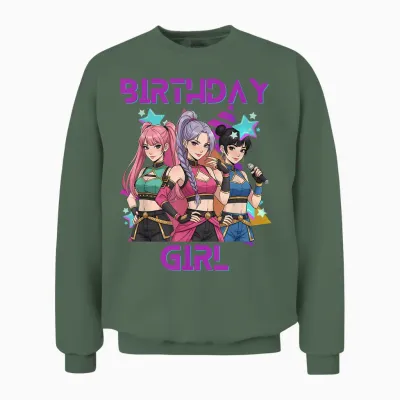 K-Pop K-Pop 6 Years Birthday Girl Unisex Sweatshirt - Military Green