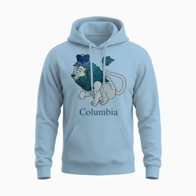 Columbia University Lion Unisex Hoodie - Light Blue