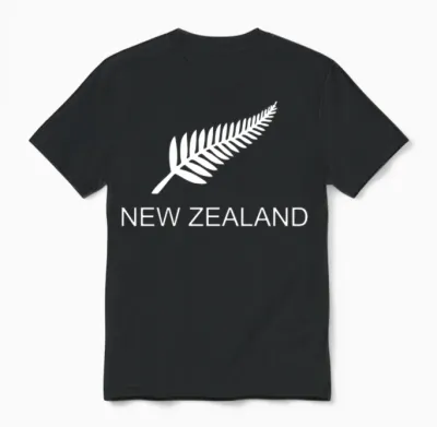 New Zealand Fern Rugby Fan Unisex T-Shirt - Black