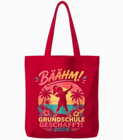Grundschule Abschluss 2026 Mädchen Gymnasium Tote Bags - Red