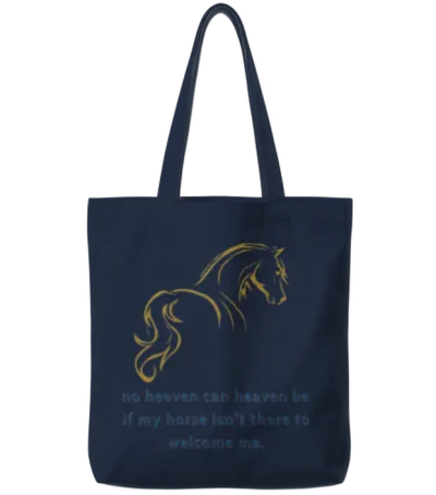 No Heaven Can Heaven Be if My Horse Tote Bags - Navy