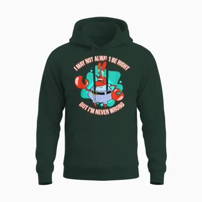 Mademark X Spongebob Squarepants - Eugene Krabs - Never Wrong Unisex Hoodie - Forest