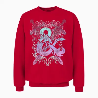 Dungeons & Dragons Ampersand Pastel Logo Unisex Sweatshirt - Red