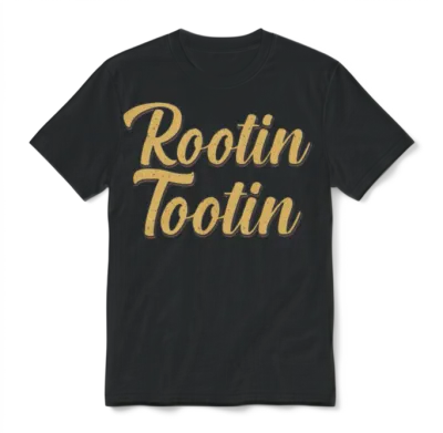 Rootin Tootin Retro Vintage Unisex T-Shirt - Black