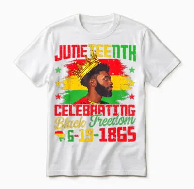 Juneteenth Shirts Men Celebrating Black Freedom Black King Unisex T-Shirt - White