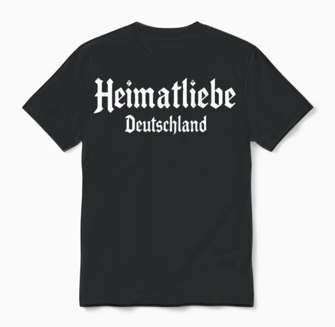 Patriotisch Retro Vintage Schrift Deutschland Heimatliebe Unisex T-Shirt in Black
