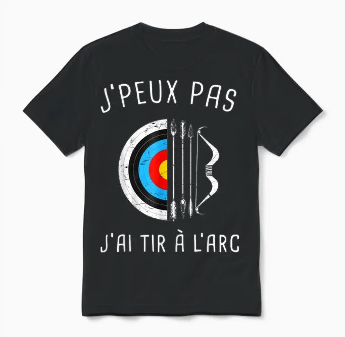 Je Peux Pas J'ai Archery Archer Archer T-Shirt, Black, S Unisex T-Shirt in Black