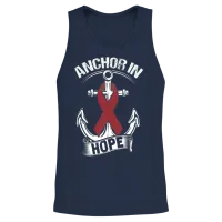 Anchor- Multiple Myeloma Cancer Awareness Unisex Tank Top - Navy – 2