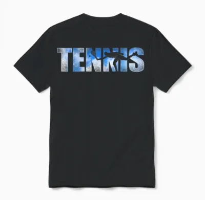 Funny Tennis Player Racket Serve Unisex T-Shirt - Black