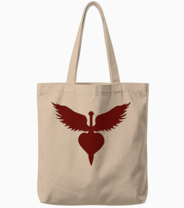 Official Bon Jovi Forever Print on the Back T-Shirt, Black, S Tote Bags in Natural