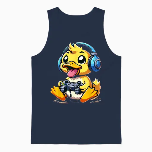 Funny Duck Gamer Videogame Ducks Unisex Tank Top - Navy