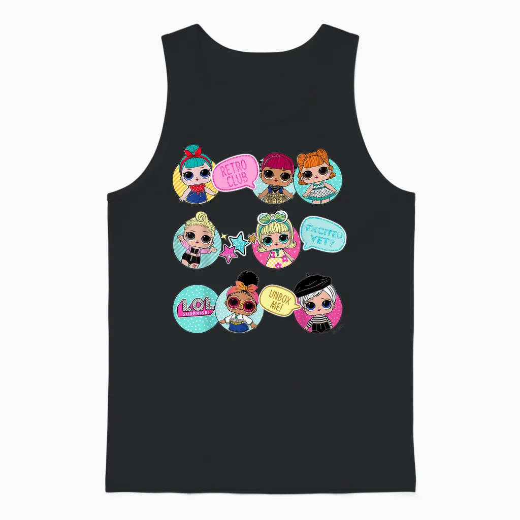 L.o.l. Surprise! Retro Club Aufgeregt, Doch Nicht? Unbox Me! T-Shirt, Blue Unisex Tank Top in Black