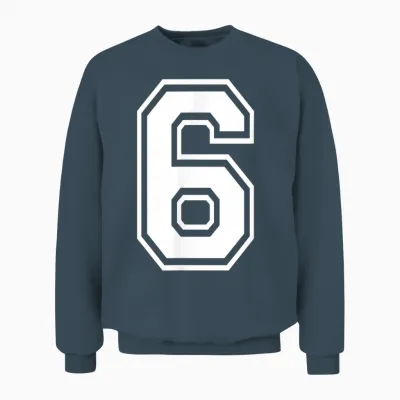 Number 6 Varsity Sports Team Jersey 6th Birthday 6 Years Unisex Sweatshirt - Dark Heather