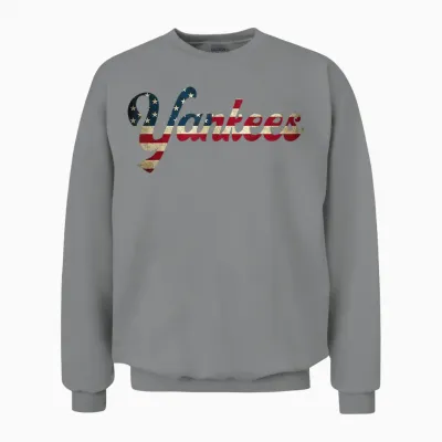 Vintage Yankees Retro Style 70s 80s First Name Personalized Unisex Sweatshirt - Sport Grey