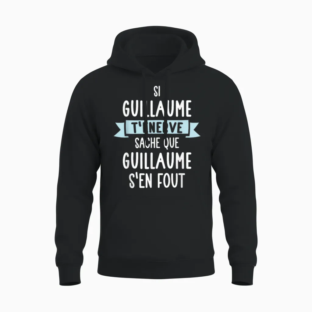 Gift Man Humour Name Personalised Guillaume T-Shirt, Black, S Unisex Hoodie in Black