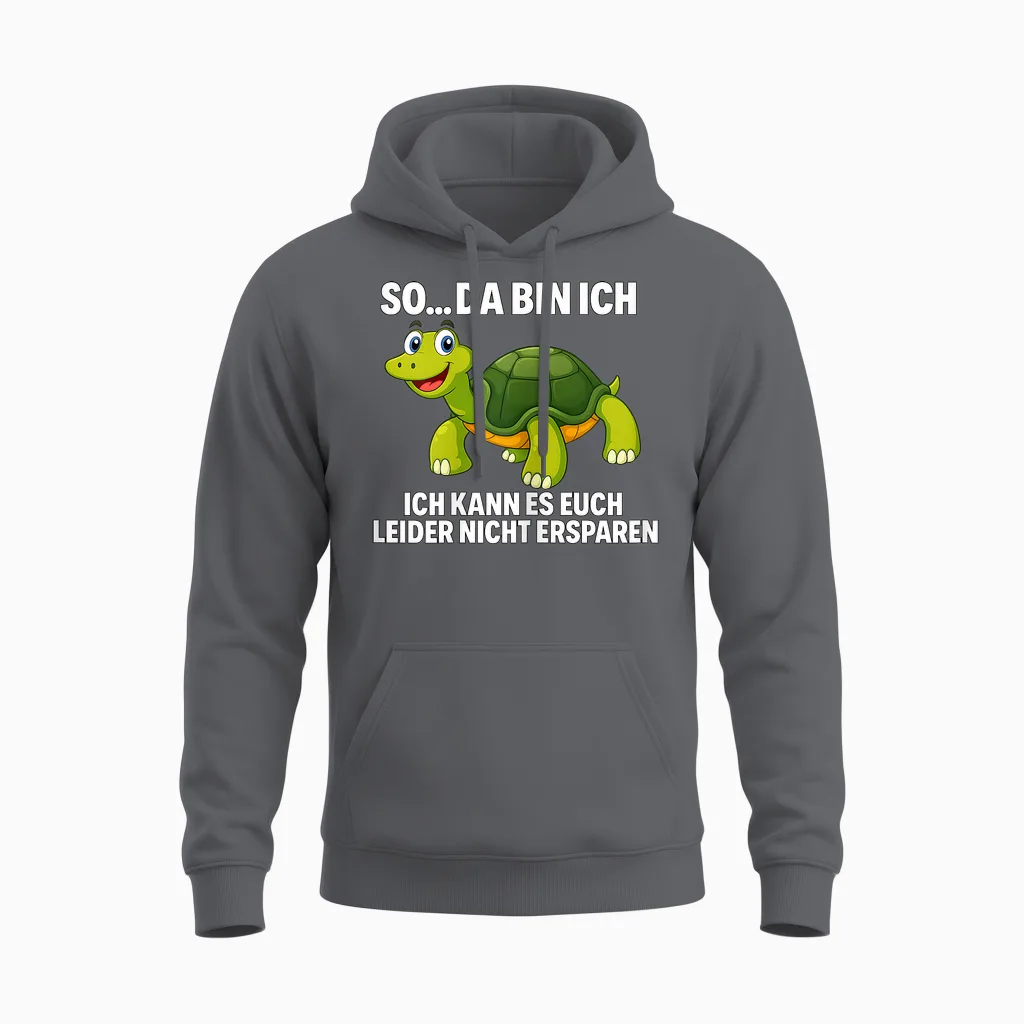 Schildkröte Spruch Lustig Sarkastisch Humor Tier Unisex Hoodie in Charcoal