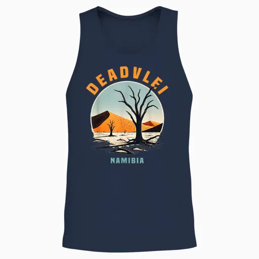 Deadvlei Namibie Namib Desert Sossusvlei Squelette Arbres Unisex Tank Top - Navy