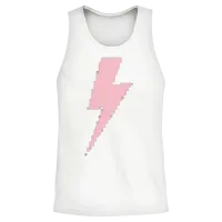 Retro Pixels Pink Lightning Bolt Unisex Tank Top - White – 2